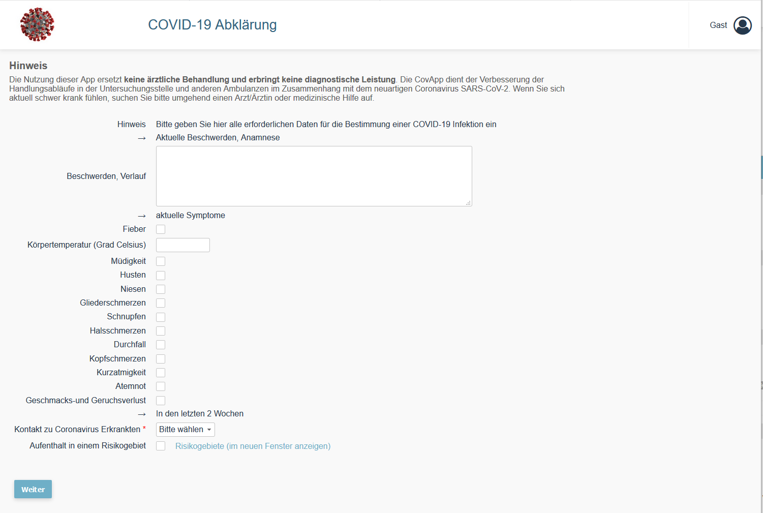 COVID-19: Pre-Check-Weblösung